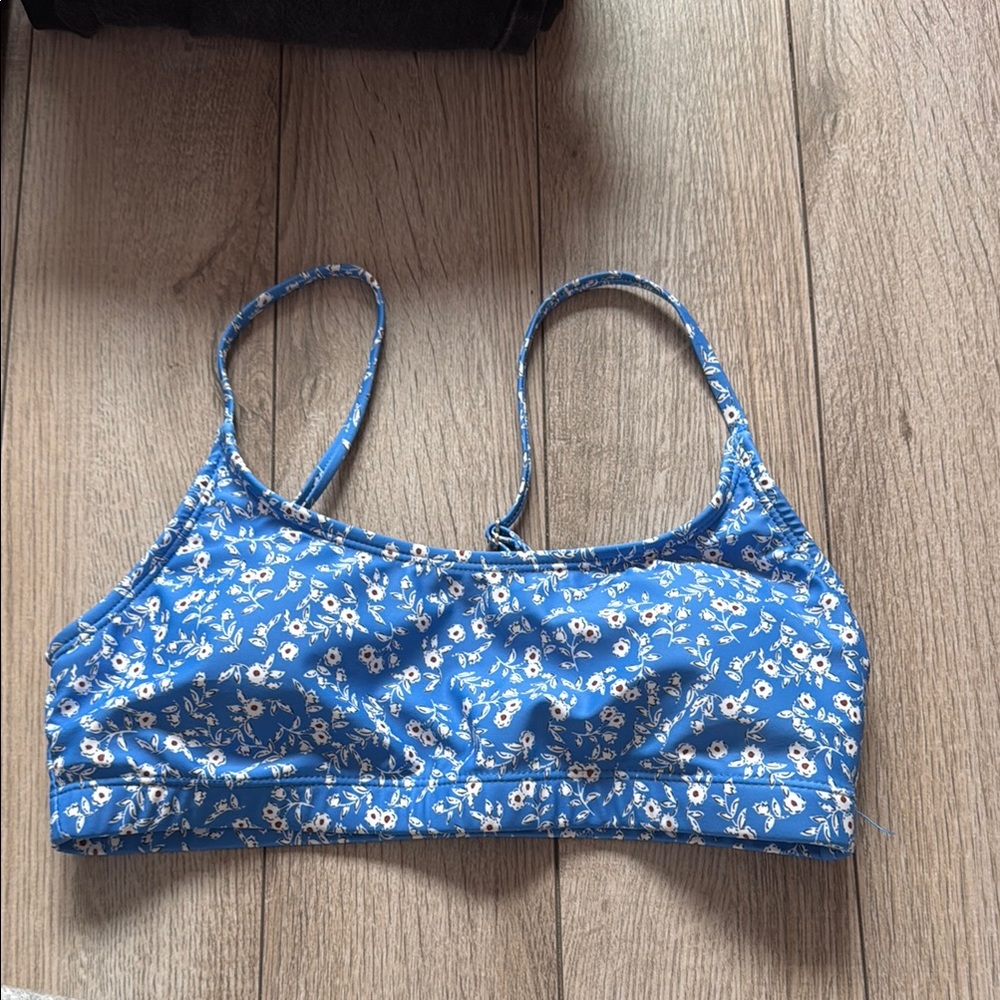 Blue Floral Print Bralette